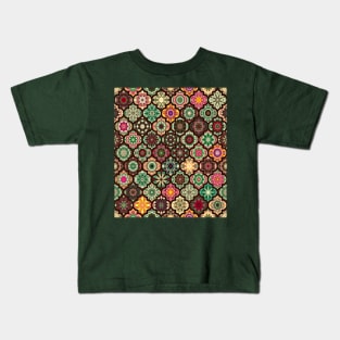 Moroccan Pattern Tiles, traditional colors Kids T-Shirt